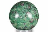 Polished Sphere Of Rubies In Fuchsite - India #343195-1
